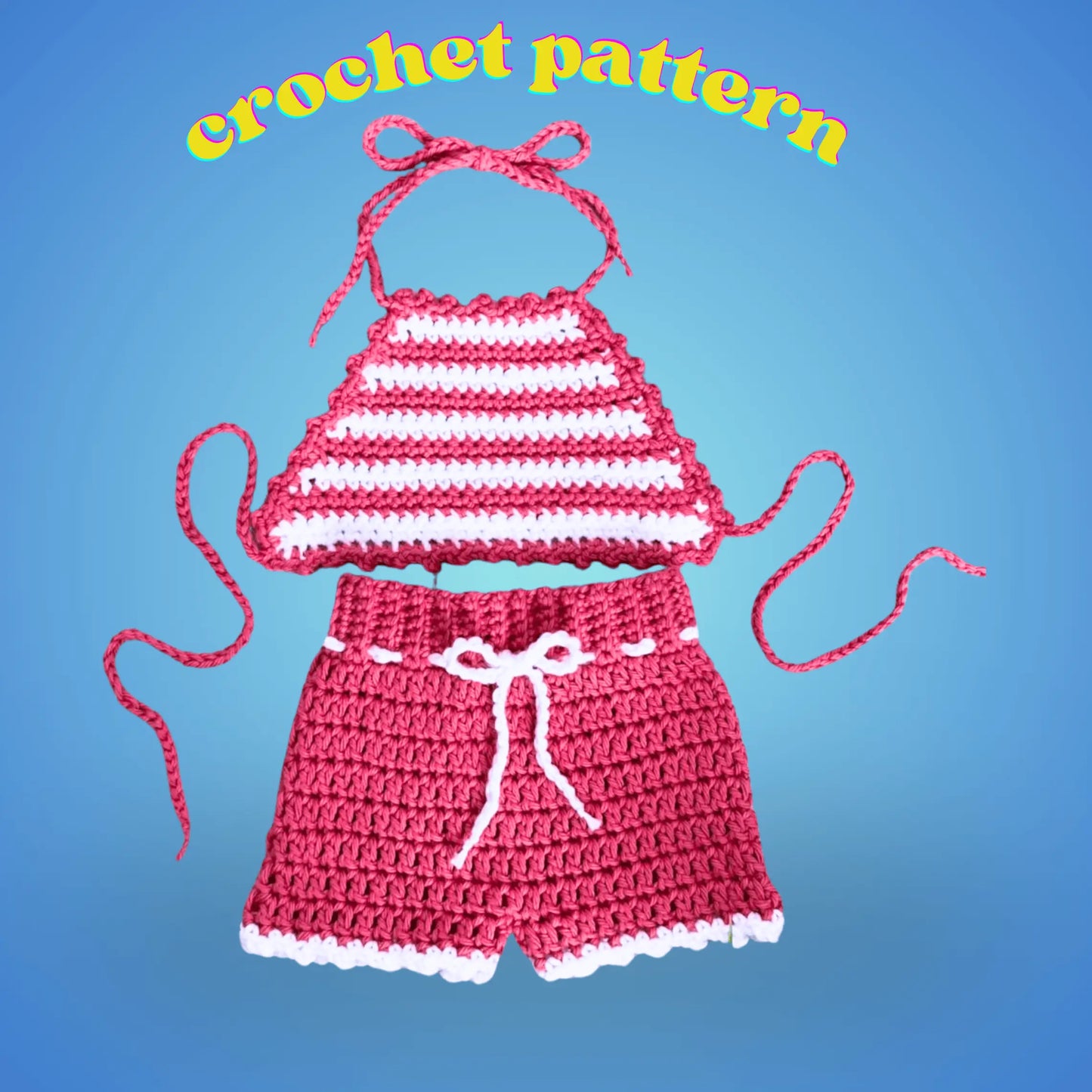 Baby Girl Swimsuit Set β Crochet 2-Piece Bikini & Shorts My Store