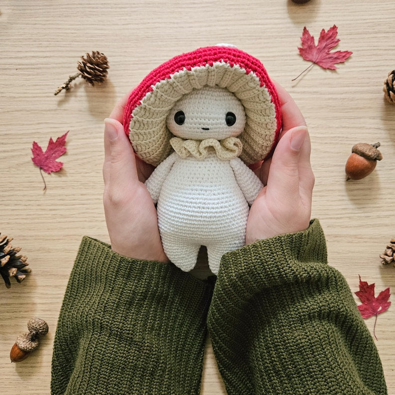 Mushroom Guy Amigurumi – Cute Crochet Mushroom Pattern – Fun Guy Critter – Baby Hat & Bucket Hat Crochet Pattern