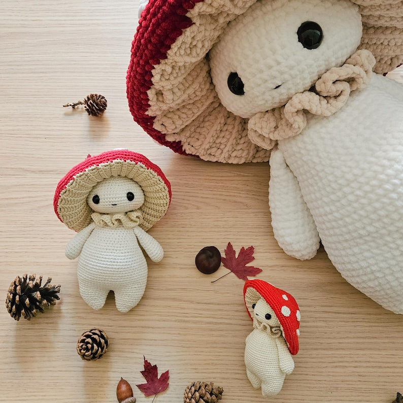 Mushroom Guy Amigurumi – Cute Crochet Mushroom Pattern – Fun Guy Critter – Baby Hat & Bucket Hat Crochet Pattern