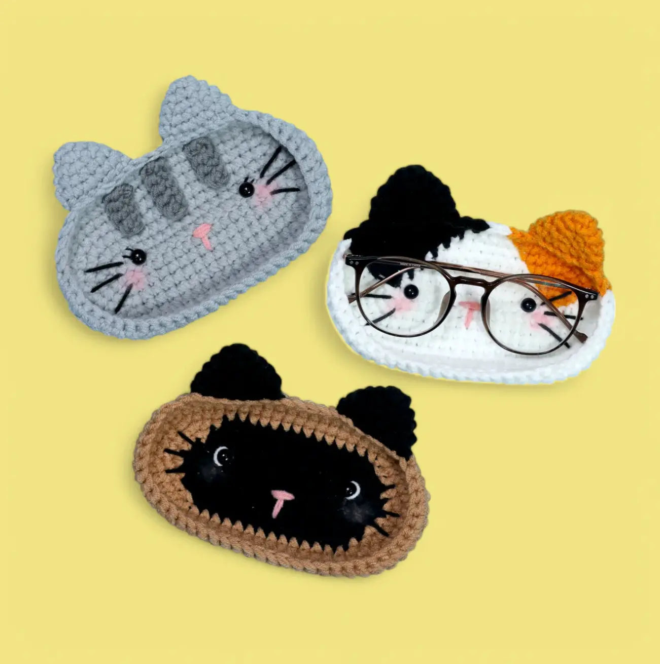 3-in-1 Cat Eyeglasses Holder Crochet Pattern My Store