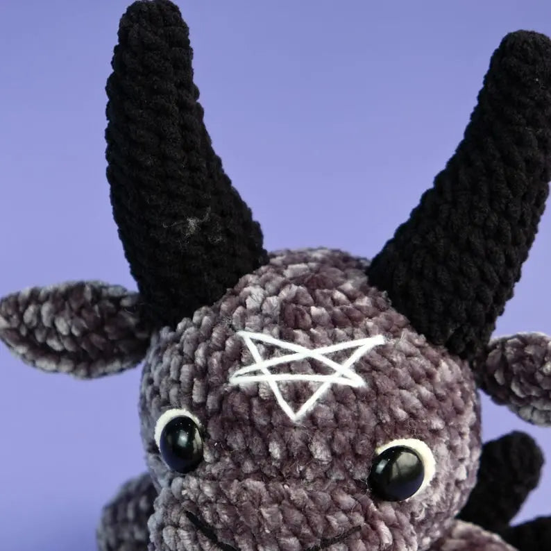 4-in-1 Grim Grinning Baphomet – Amigurumi Crochet Goat Plush Pattern | Devil-Inspired Toy Design Baphomet Bundle Crochet Pattern