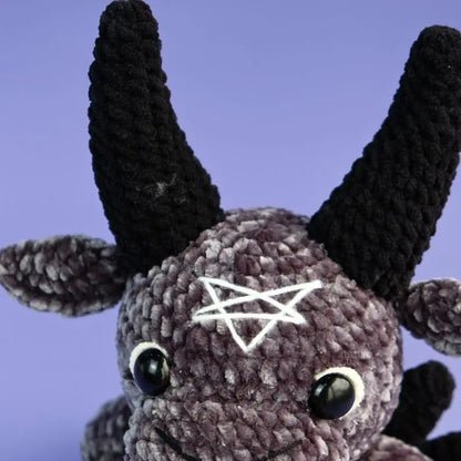 4-in-1 Grim Grinning Baphomet – Amigurumi Crochet Goat Plush Pattern | Devil-Inspired Toy Design Baphomet Bundle Crochet Pattern