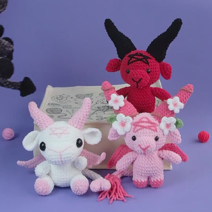 4-in-1 Grim Grinning Baphomet – Amigurumi Crochet Goat Plush Pattern | Devil-Inspired Toy Design
