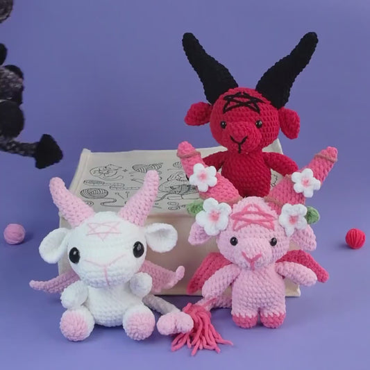 4-in-1 Grim Grinning Baphomet – Amigurumi Crochet Goat Plush Pattern | Devil-Inspired Toy Design